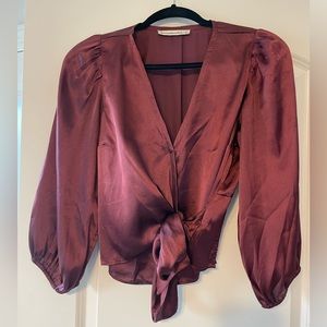 Abercrombie & Fitch Satin Wrap Top